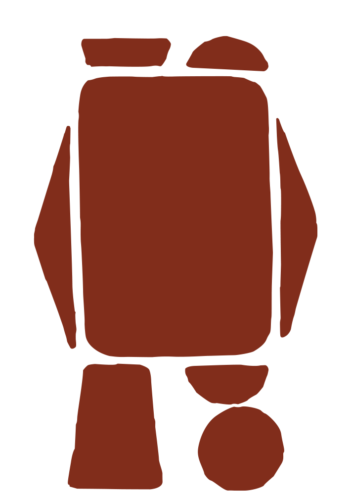 Abstract easel form in burnt umber