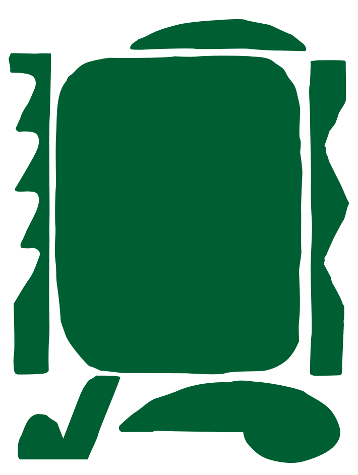 Abstract easel form in forest green